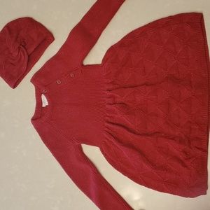 NWOT Girls red glitter sweater dress